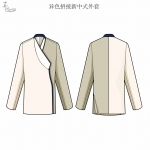 异色拼接新中式外套